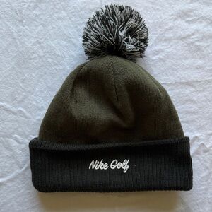 Nike Golf Dark Green Beanie with Black and White Pom
